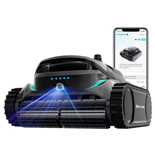WYBOT M2 AI Camera Robotic Pool Vacuum Cleaner, 8 Modes & 7 Paths, Dual Filtration, App Control, 120W Brushless Motor, 10,000mAh Battery, 300mins Runt