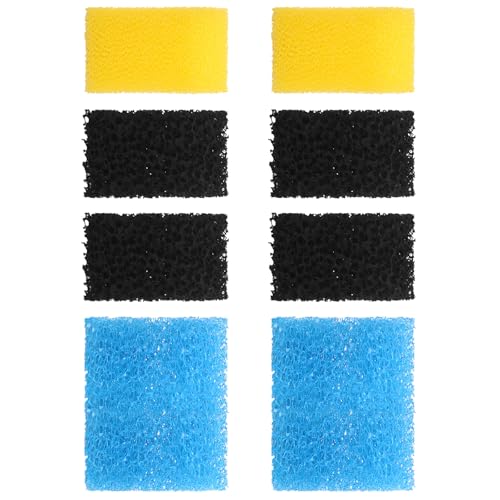 AquaMiracle Aquarium Filter Replacement Sponge, Fish Tank Filter Replacement Parts, Including 2 x Coarse Sponge, 2 x Fine Sponge & 4 x Carbonized Spon