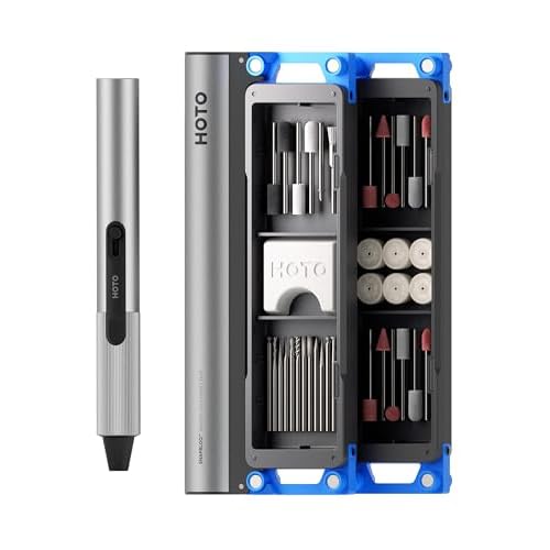 HOTO SNAPBLOQ™ R-A04 Mini Cordless Rotary Tool Kit 4V, Nex-gen Brushless Motor, 22000 RPM Variable Speed, 38 Accessories, Power Tool for Sanding, Po