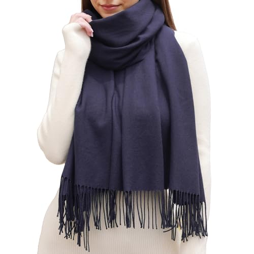 RUI VTRON Scarf for Women Fall Winter Scarves Warm Large Pashmina Shawls and Wraps Navy