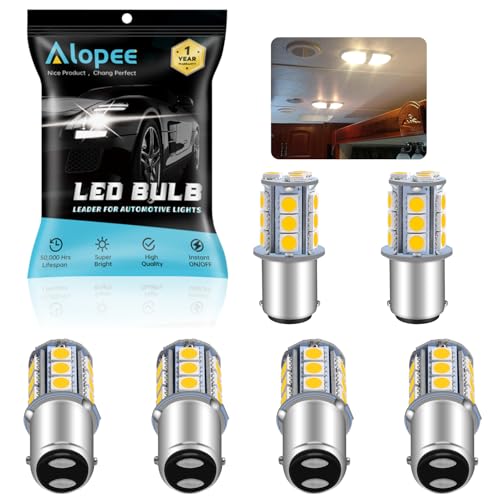 Alopee 6 Pack Non Polarity 1142 Led Bulb Bright Warm White for Marine Boat Navigation Light 1004 Led Bulb for RV Trailer Interior Lighting DC 12V Repl