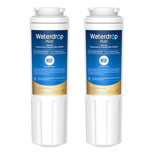 Waterdrop Plus UKF8001 NSF 401,53 Certified Refrigerator Water Filter, 𝐑𝐞𝐝𝐮𝐜𝐞 𝐏𝐅𝐀𝐒, Replacement for Whirlpool® Everydro