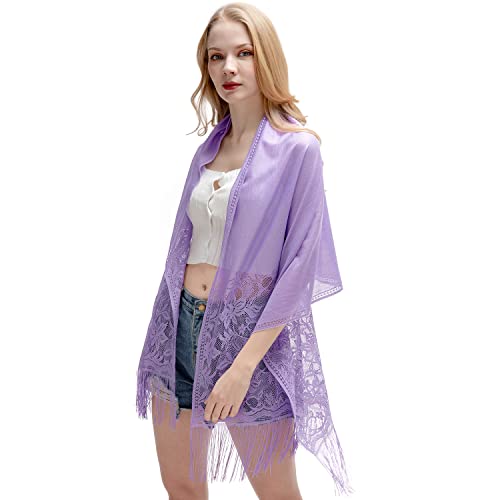 RIIQIICHY Shawls and Wraps for Evening Dresses Scarfs for Women Pashmina Wedding Formal Shawl Purple