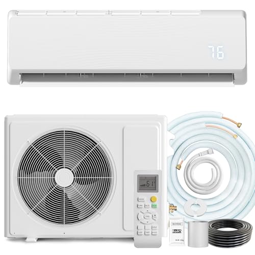 18000 BTU Mini Split Air Conditioner & Heater 19 SEER2 230V Energy Efficient Ductless Inverter 1 Ton Cools Up to 1250 Sq. Ft, with Pre-Charged Condens