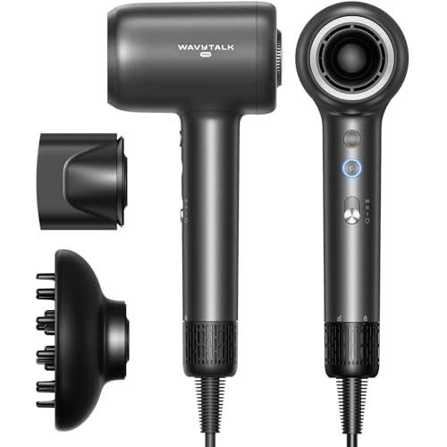 Hair Dryer, Wavytalk Turblow Pro Fast Drying Blow Dryer with Diffuser, High Speed Hair Dryer with 110,000 RPM, Pro Negative Ions for Reduces Damage, F