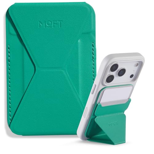 MOFT Magnetic Wallet Stand Compatible with iPhone 17-16-15-14-13-12 Series, Angle Adjustment Magsafe Compatible MOVAS Phone Stand,Clay OZ Green
