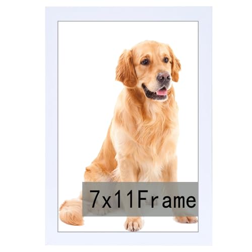 RUN HELIX 7x11 Picture Frame White for Wall Hanging or Tabletop- Wall Mounting Horizontally or Vertically, 7x11Wall Gallery Poster Photo Frame for 11