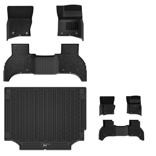 3W Double layer Floor Mats & Boot Liner Fit for Land Rover Defender 110 2020-2025 (Not for 7 Seat or PHEV), All Weather Custom Car Mats+Carpets+Cargo