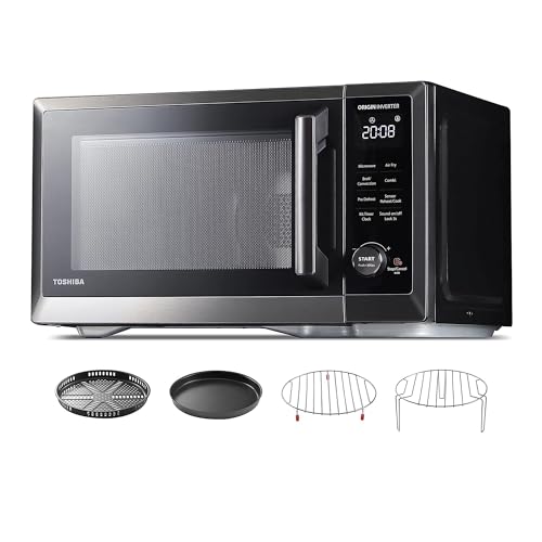 TOSHIBA Countertop Microwave Oven Air Fryer Combo, Inverter, Convection, Broil, Speedy Combi, Even Defrost, Humidity Sensor, Mute Function, 27 Auto Me