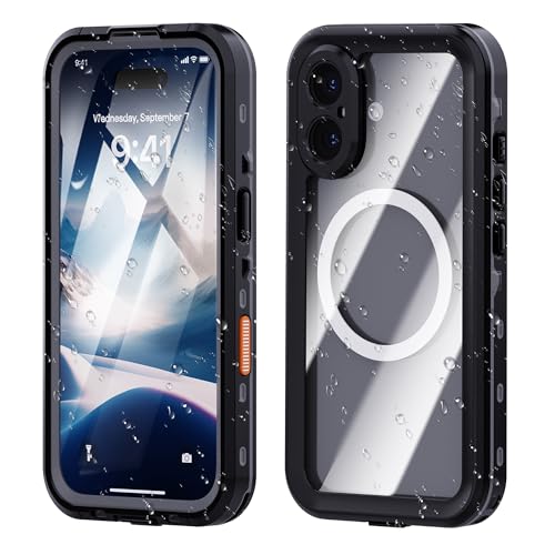 for iPhone 16 Plus Waterproof Case, Military-Grade Full Body Defense: IP68 Underwater Protection, Built-in Screen Protector & Camera Lens Cover,Compat
