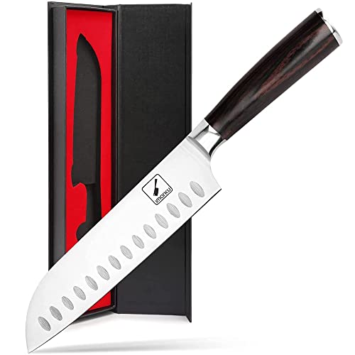 imarku Chef Knife 7 Inch Kitchen Knife Ultra Sharp Santoku Knife - 7Cr17Mov Japanese Chefs Knife, Kitchen Gadgets 2025, Apartment Essentials, Birthday
