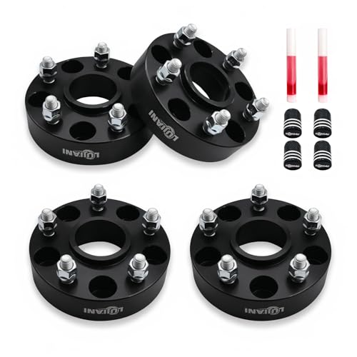 4 Pack 5x127mm Wheel Spacers for 2007-2017 Wrangler 1999-2010 Grand Cherokee, 1.5" Forged Hubcentric Tire Spacer, 1-2" x20 Thread Studs & 71.5mm Centr
