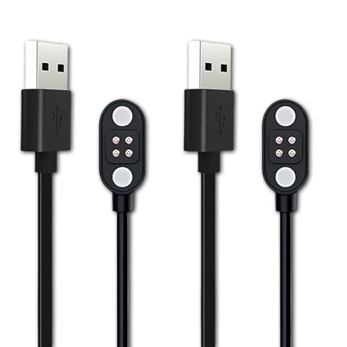 2 Packs Replacement Magnetic Charging Cable for Bone Conduction Wireless Swimming Headphones, USB Charger Cord for Square 4-pin Interface Smartbands,