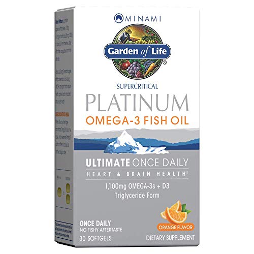 Garden of Life Minami Supercritical Platinum Omega 3 Fish Oil Supplement - Orange, 30 Softgels, Ultimate Once Daily Fish Oil Omega 3 for Heart & Brain