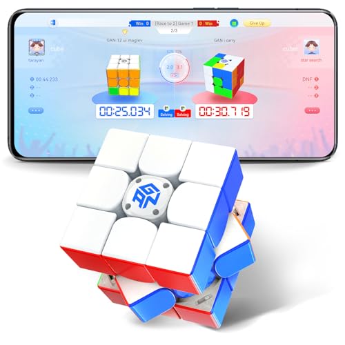 GAN 12 ui Maglev, Smart Speed Cube 3x3 with GAN PowerPod, Intelligent Magnetic Speedcube via Bluetooth Connected for Online Games-AI Training Puzzle T