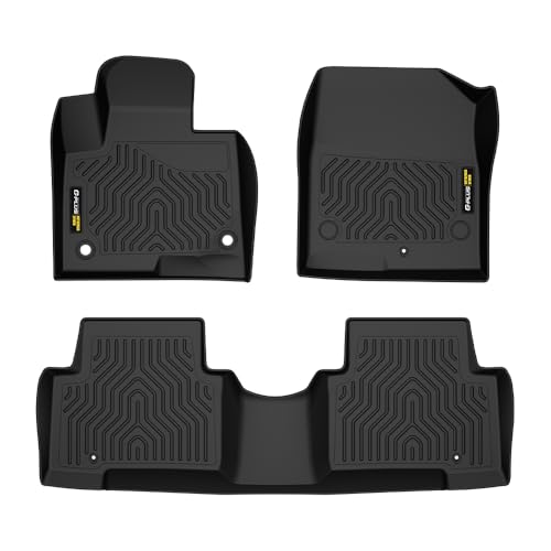 TPE Floor Mats Cargo Mats, Compatible with Santa Fe Sport 2013-2018 (Fits 5-Passenger Model Only), 1st & 2nd Row 3PCS, All Weather Full Cover Protecti