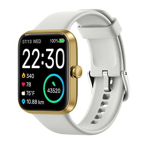 SKG Smart Watch, Fitness Tracker with 5ATM Swimming Waterproof, Health Monitor for Heart Rate, Blood Oxygen, Sleep, 1.7'' Touch Screen Bluetooth Smart