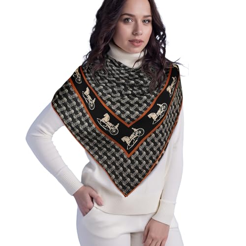 EXTREE Women's Travel Scarf Pashmina Shawls and Wraps Winter Warm Square Large Scarves Made of 60% Wool and 40% Silk Color-02