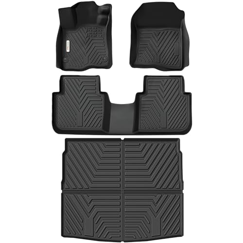 YITAMOTOR Floor Mats & Cargo Liner for 2023 2024 2025 Honda CRV (Include Hybrid Models), TPE All Weather CR-V Floor Liners, Front Rear Cargo Mat (Uppe