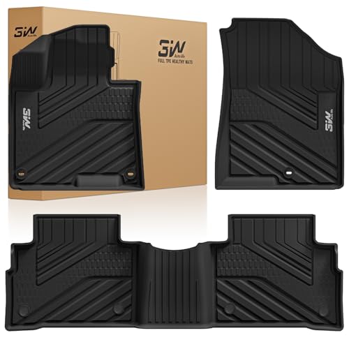 3W Floor Mats Fit Kia Sportage (Not Fit Hybrid or PHEV) 2023-2024 2025 2026 TPE All Weather Custom Fit Floor Liner for Kia Sportage 1st and 2nd Row Fu