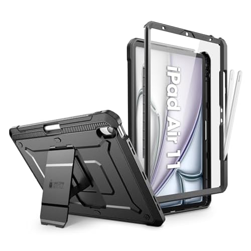 SUPCASE for iPad Air 11 Inch Case 7th Generation M3 2025, [Built-in Screen Protector & Pencil Holder & Stand] Rugged Cover for iPad Air 7th-6th-5th-4t