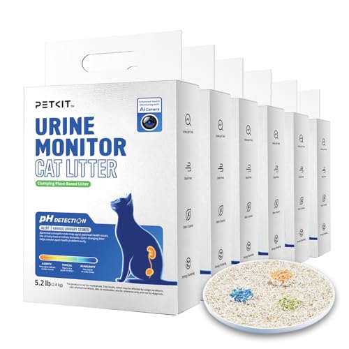 PETKIT Tofu Cat Litter for Urine Monitor, pH Detection Litter for Cats, Strong Clumping and Absorbent, Odour Control, Low-Dust, Flushable, Direct to T