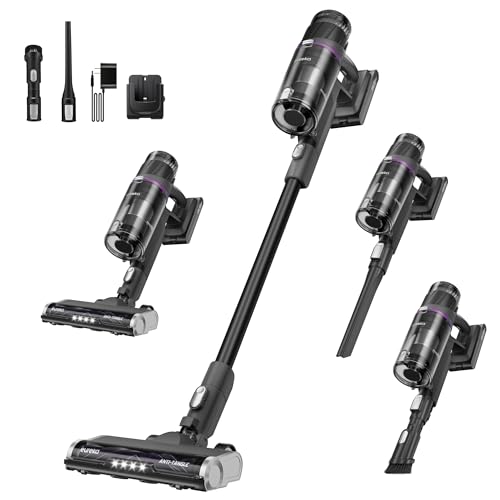 Eureka Cordless Stick Vacuum Cleaner ReactiSense 440, 60-Min Runtime, Anti-Tangle Brushroll, Intelligent Sensing Technology, Ideal for Pet Hair, HardF