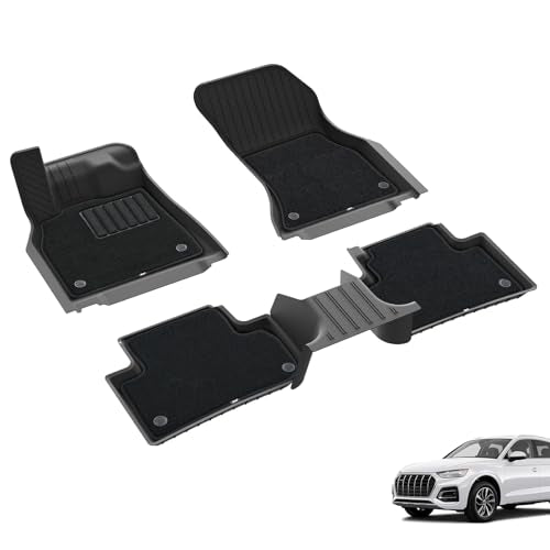 3W Floor Mats & Carpets Fit for Audi Q5 2018-2025, TPE Dog Friendly Mats, Custom Fit Audi Q5 Car Liner, All Weather Waterproof Non-Slip, Easy to Insta