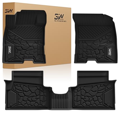3W Floor Mats Fit for Ford Maverick Hybrid 2022 2023 2024 2025, TPE All Weather Custom Fit Floor Liner Car Accessories 1st and 2nd Row Full Set Car Li