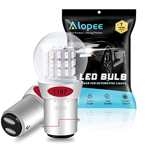 Alopee 12-15V DC 1157 LED Bulb Red 2057 7528 2357 33SMD 2835Chip Replacement for LED 1157 Tail-Brake Light Bulb Pack of 2
