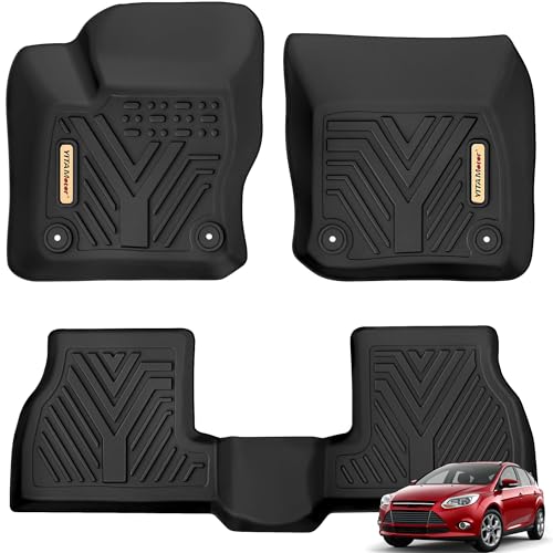 YITAMOTOR Floor Mats Fit for Ford Focus 2012 2013 2014 2015 2016 2017 2018, TPE All Weather Protection Floor Liners Set, Front 1st & 2nd Row Mats Acce