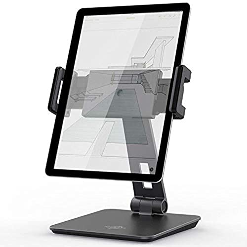 KABCON Tablet Stand,Tightness Adjustable Aluminum Alloy Tablet Stand for Desk, 360° Swivel Foldable Tablets Stands Dock for 4''-14''Tablets-Phone, iP