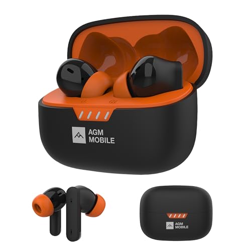 AGM Ear Buds, Wireless Earbuds with Noise Cancellation, Built-in Mic & Voice Assistant, ANC and Transparency Modes, Game and Music Modes, 180-Day Stan