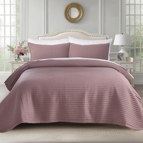 KASENTEX King XL Quilt Set 108"x98" – Soft Washed 3-Layer Lightweight Bedspread, Minimalist Nordic Design, All-Season Spring & Summer Quilt Set (1 Q