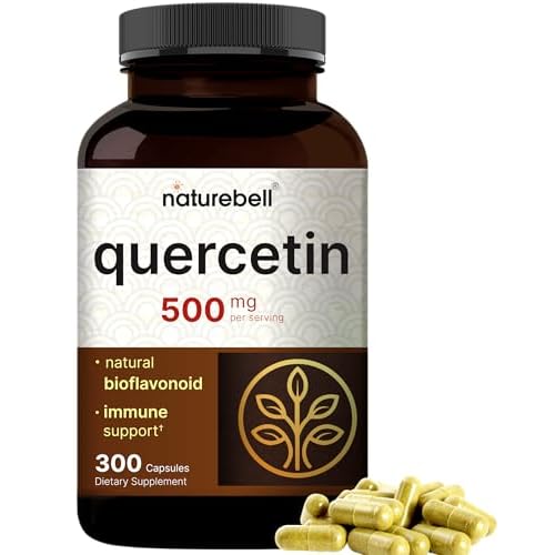 NatureBell Quercetin 500mg Per Serving, 300 Capsules | Ultra Strength Bioflavonoid Supplement for Immune Support | Third-Party Tested, Non-GMO, Gluten