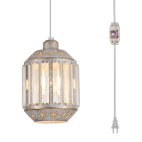 YLONG-ZS Hanging Lamps Swag Lights Plug in Pendant Light 16.4 FT Cord Hanging Pendant Light Dimmable for Kitchen Island, Dining Room, Bedroom,Living R