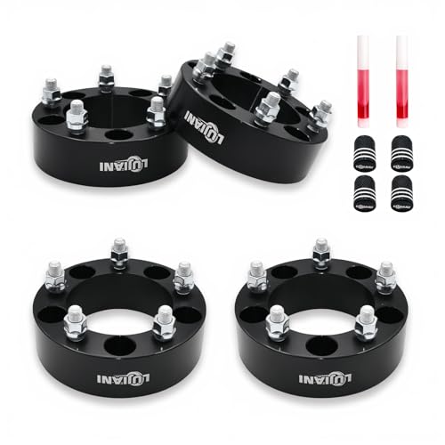 4 Pack 5x139.7mm Wheel Spacers for 1980-1986 F150 Bronco, 1976-1986 CJ5 CJ7, 2" Forged Hubcentric Tire Spacer, 1-2x20 Thread Studs & 108mm Centric Bor