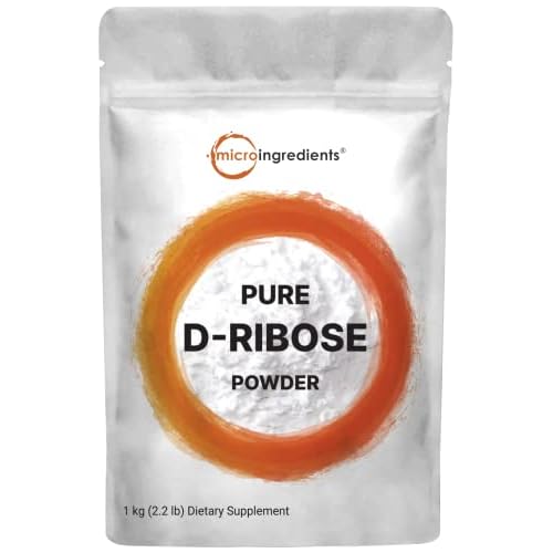 Pure D Ribose Powder, 1 KG (2.2 Pound & 200 Servings) - Hair Support Supplement, Natural Simple Sugar, Dissolves Clear, Pharmaceutical Grade - Filler