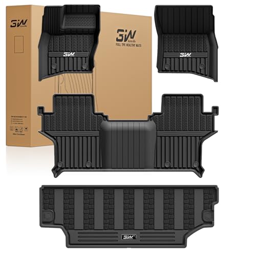 3W Floor mats & Cargo Liner for Land Rover Defender 90 2020-2024 2025(3PCS),TPE All Weather Custom Fit Floor Liner,Black LR Defender 90|20-24|Floor Ma