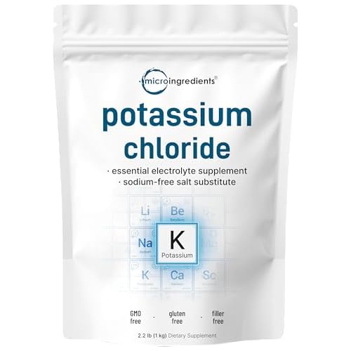 Potassium Chloride Powder, 1 KG (35 Ounce) | Salt Substitute & Essential Hydration Electrolyte Supplement | Supports Mineral Balance, Heart, Joint, an