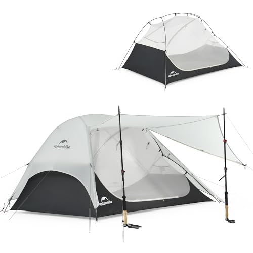 Naturehike Star River UL 2 Person Backpacking Tent, Double Layer Waterproof Two Person Tent, Lightweight Backpacking Cycling 2 Person Tent Gray