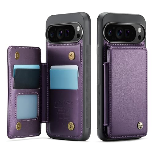 for Google Pixel 9 Pro XL Wallet Case with RFID Blocking and 4 Credit Card Holder, Premium Durable Slim Leather Magnetic Clasp Kickstand Heavy Duty Sh