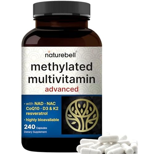 Methylated Multivitamin, 240 Capsules | Highly Bioavailable – 27 Advanced Nutrients – Vitamins A, C, D3, K2 + B Complex with Methylfolate, Methylc