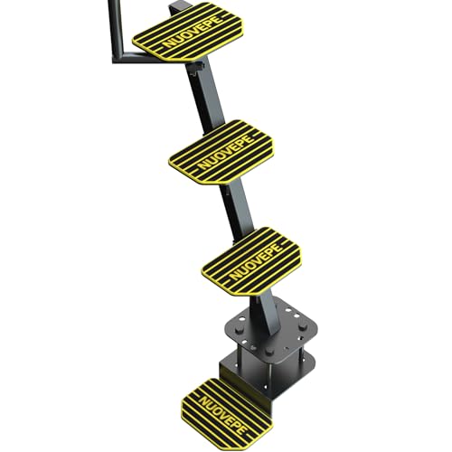 Upgraded Heavy Duty Boat Trailer Steps – 4 Step Tongue Ladder with Safety Handle, 500 lbs Capacity, EVA Anti-Slip Mat, Anti-Rust & Corrosion-Resista