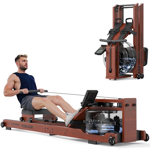 YOSUDA Water Rowing Machines for Home Use- Foldable Rower Machine 400LBS Weight Capacity with Dedicated Monitor & Bluetooth APP, Comfortable Seat CLAS
