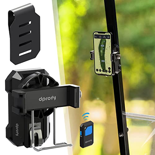 Dprofy Magnetic Golf Phone Caddy, Golf Cart Phone Holder, Record Your Golf Swing with Bluetooth Wireless Selfie Remote, Get Swing Feedback for Golf Tr