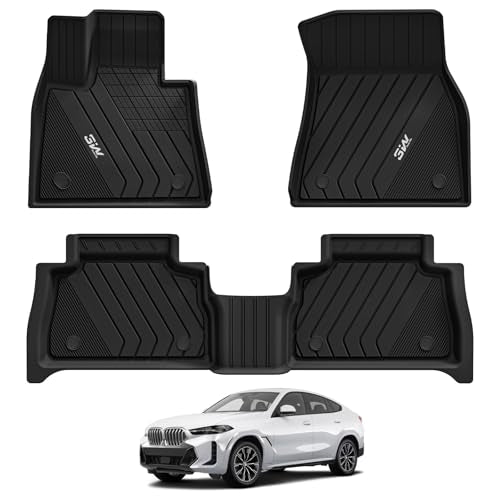 3W BMW X6 Floor Mats Fit for 2020 2021 2022 2023 2024 2025 M-M50i-sDrive40i-xDrive40i G06 All-Weather TPE Floor Liner for BMW X6 1st 2nd Row Full Set