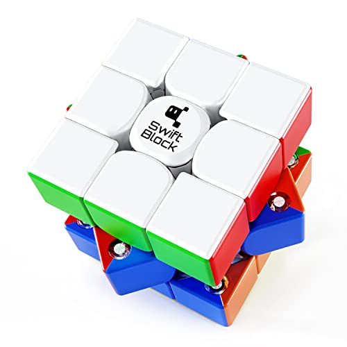 Swift Block 355S 3x3 Cubo de Velocidad Profesional para Competición con Imanes, Puzzle 3D para Niños y Principiantes,Juguete sin Pegatinas