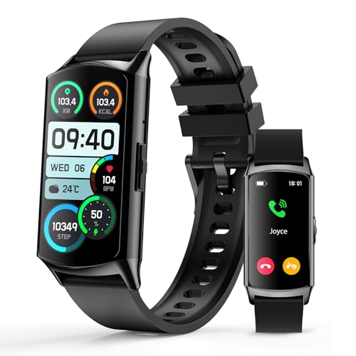Smart Watch Fitness Tracker (Answer-Make Calls), 1.58" AMOLED Display, 24-7 Heart Rate Blood Oxygen Blood Pressure Sleep Monitor, 114+ Sports Modes Wa