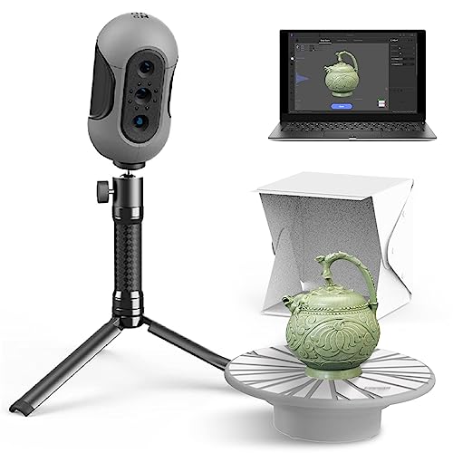 Mole 3D Scanner, 0.1mm Resolution, 0.05mm High Accuracy with 10fps Scan Speed, Supporting Handheld Turntable Dual Modes Color Scanning, Compatible wit